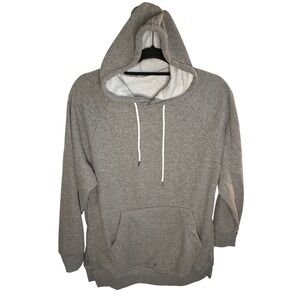 The Warmy Women's Medium Grey Fleece Lined Hoodie Raglan Pullover Sweatshirt